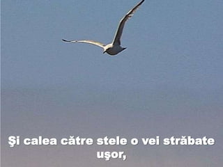 Şi calea către stele o vei străbate
uşor,
 