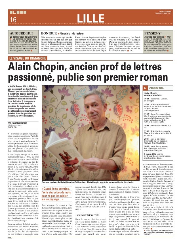 Alain Chopin Prof De Lettres Publie Son Premier Roman Voix - 