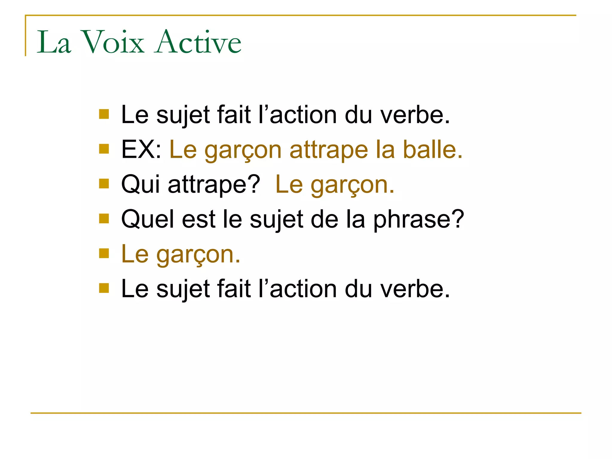 La Voix Passive En Espagnol Voix passive