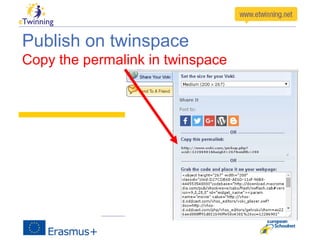 Publish on twinspace
Copy the permalink in twinspace
 