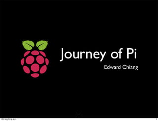 Journey of Pi
Edward Chiang
1
113年6月9⽇日星期⽇日
 