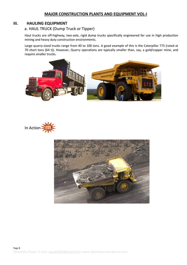 Vol 1. Major Construction Equipment . Pictorial | PDF | Performance ...