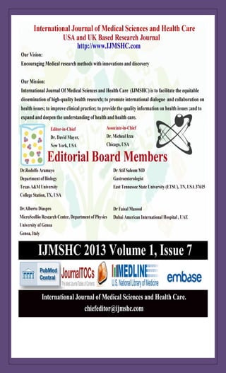 International Journal of Medical Sciences and Health Care Vol-1 Issue-7 (Ijmshc-705)
http://www.ijmshc.com Page 30
 