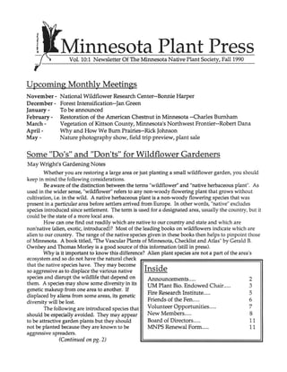 Fall 1990 Minnesota Plant Press