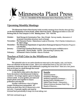Fall 1991 Minnesota Plant Press