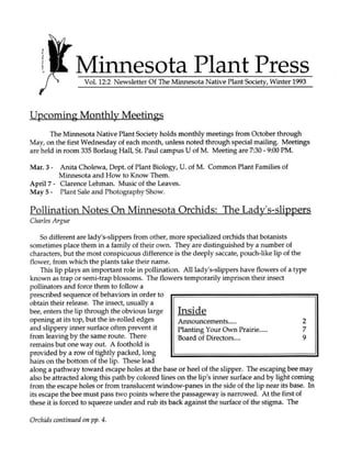 Winter 1993 Minnesota Plant Press