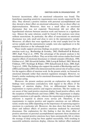 On the Positive and Negative Effects of Emotion Work in Organizations ...
