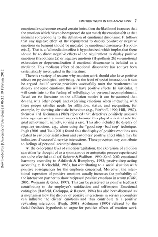 On the Positive and Negative Effects of Emotion Work in Organizations ...