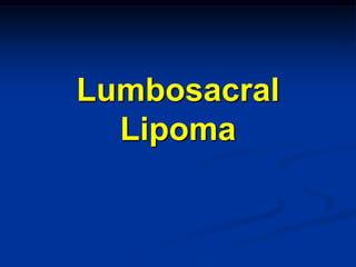 Lumbosacral
  Lipoma
 