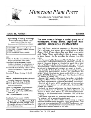 Fall 1996 Minnesota Plant Press