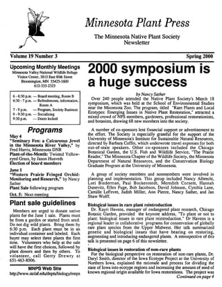 Spring 2000 Minnesota Plant Press