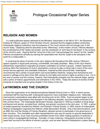 Religion and Women 
Prologue Occasional Paper Series 
vol. 1, no. 4 
 