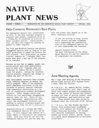 Spring 1982 Minnesota Plant Press