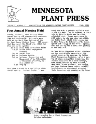 Fall 1982 Minnesota Plant Press