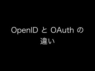 OpenID と OAuth の
違い

 