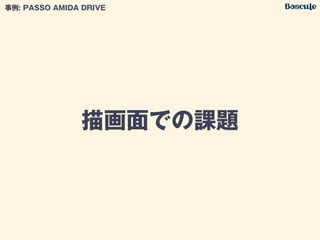 描画面での課題
事例: PASSO AMIDA DRIVE
 
