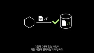 v1'
v1
그렇게 DB에 있는 버전이
기존 버전과 일치하는지 확인하죠.
 