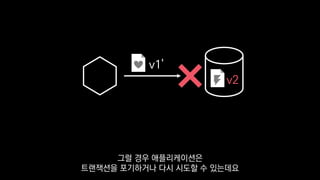 v1'
v2
그럴 경우 애플리케이션은
트랜잭션을 포기하거나 다시 시도할 수 있는데요
 