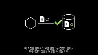 v2'
v2
이 과정을 반복하다 보면 언젠가는 경합이 끝나서
트랜잭션의 성공을 보장할 수 있는 거죠.
 