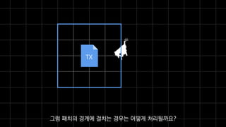 TX
그럼 패치의 경계에 걸치는 경우는 어떻게 처리될까요?
 