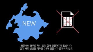 NEW
땅문서의 경우도 역시 섬과 함께 만들어지진 않습니다.
섬이 새로 생성된 직후엔 DB에 땅문서가 존재하지 않죠.
 