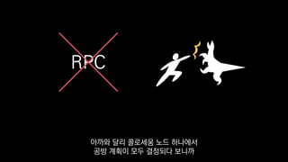 RPC
아까와 달리 콜로세움 노드 하나에서
공방 계획이 모두 결정되다 보니까
 