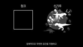 청크 신기루
잠재적으로 무한한 공간을 지탱하고
 