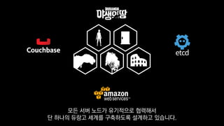 모든 서버 노드가 유기적으로 협력해서
단 하나의 듀랑고 세계를 구축하도록 설계하고 있습니다.
 