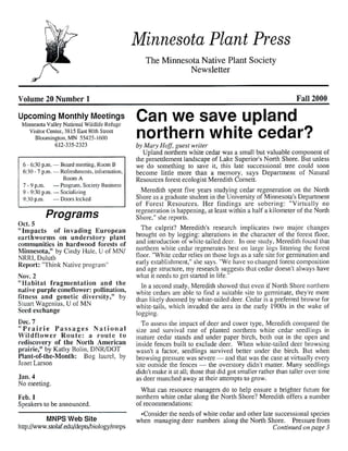 Fall 2000 Minnesota Plant Press