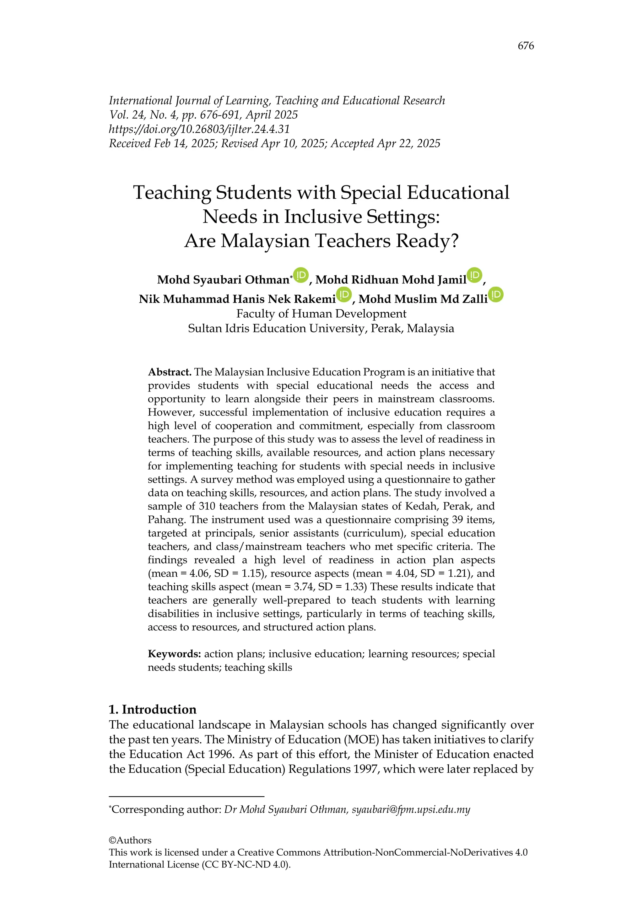 IJLTER.ORG Volume 24 Number 4 April 2025