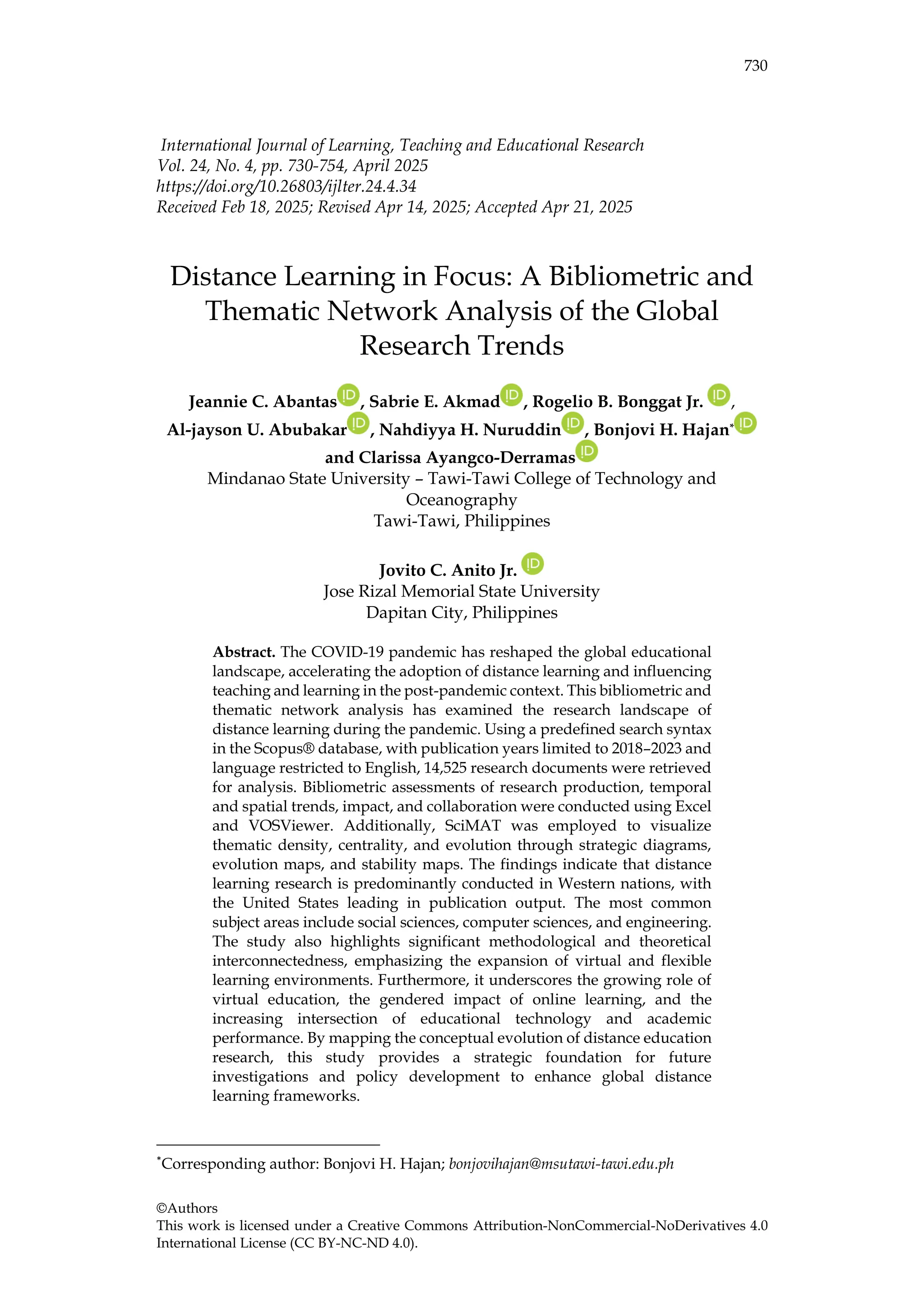 IJLTER.ORG Volume 24 Number 4 April 2025