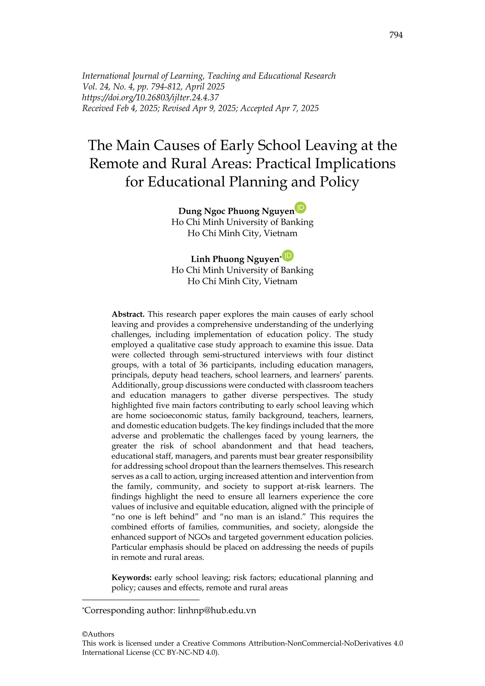 IJLTER.ORG Volume 24 Number 4 April 2025