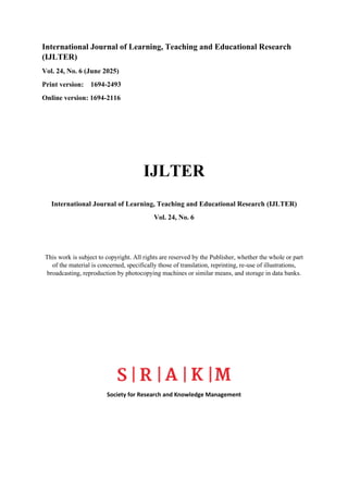 ILJTER.ORG Volume 24 Number 06 June 2025 | PDF