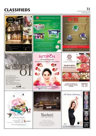 May 29-June 4, 2014
Myanmar Business Today
mmbiztoday.com
CLASSIFIEDS 31
 
