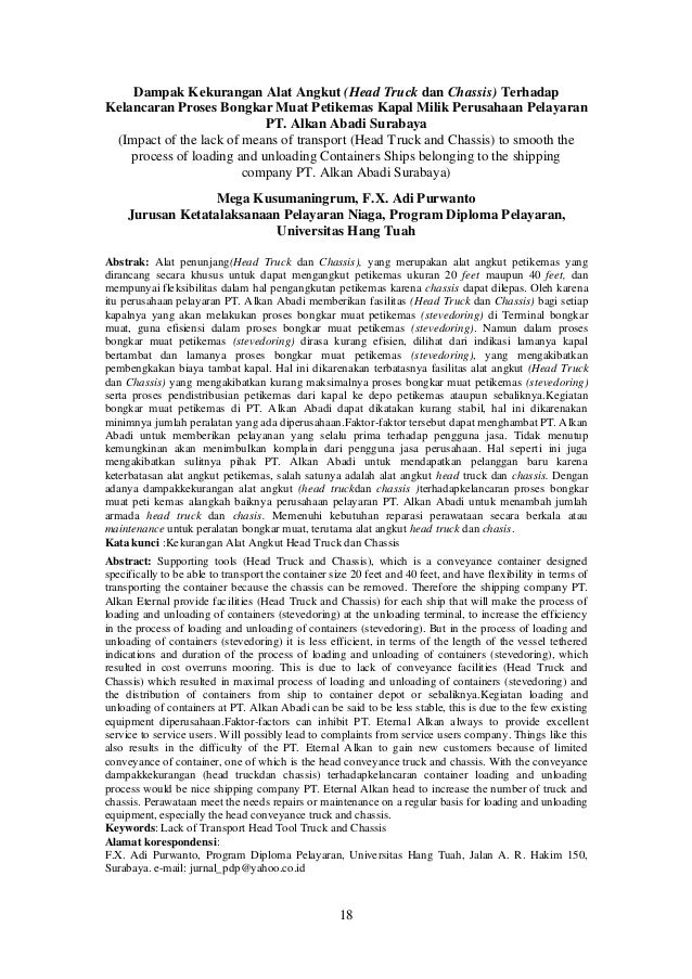 Vol4 No1 Dampak Kekurangan Alat Bongkar Muat Mega Kusumaningrum Adi