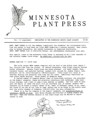 Fall 1987 Minnesota Plant Press
