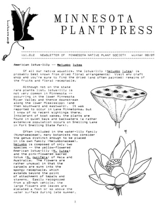 Winter 1988 Minnesota Plant Press
