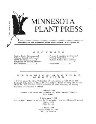 Winter 1989 Minnesota Plant Press