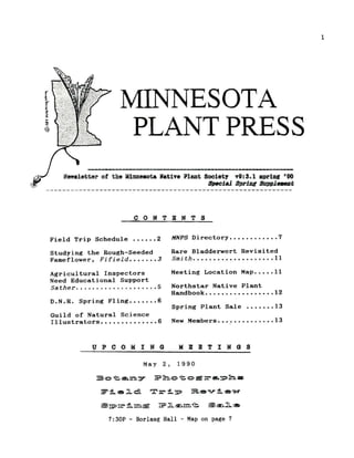 Supplement Spring 1990 Minnesota Plant Press