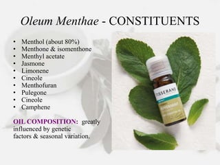 Menthol Compound Genetics Volatile oils 1st lecture | PPTX