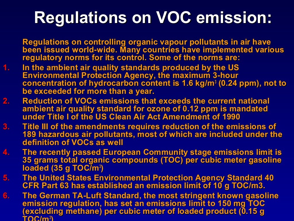 Volatile organic compounds (vo cs) and its removal techniques