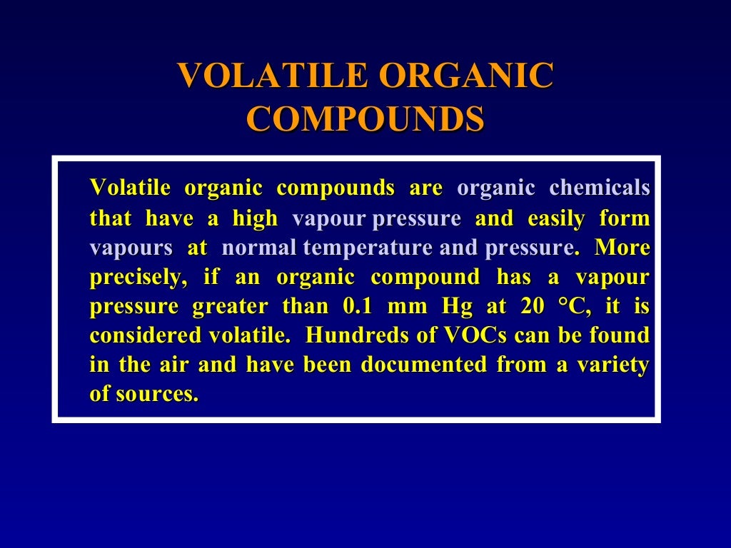 Volatile organic compounds (vo cs) and its removal techniques