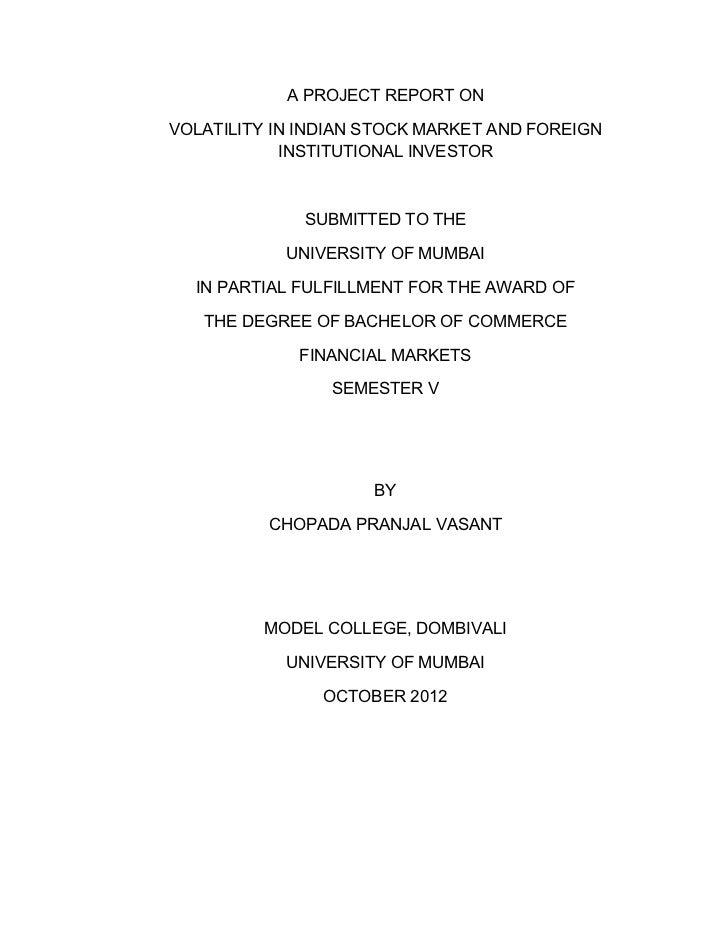 volatility in indian stock market