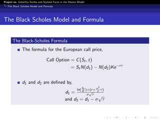 Volatility Smiles and Stylised Facts in the Heston Model | PDF