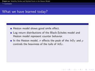 Volatility Smiles and Stylised Facts in the Heston Model | PDF