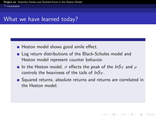 Volatility Smiles and Stylised Facts in the Heston Model | PDF