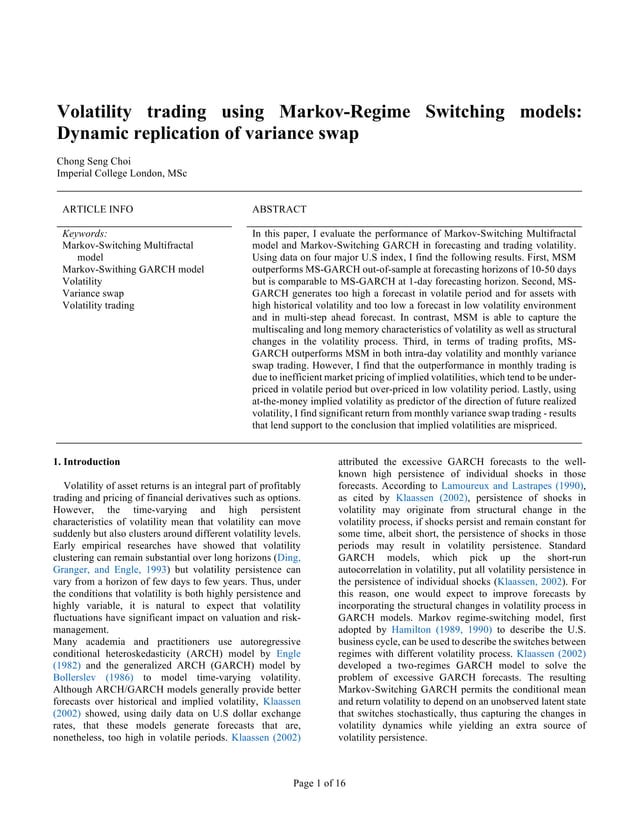 Volatility trading | PDF