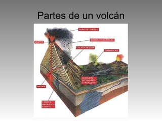Partes de un volcán
 