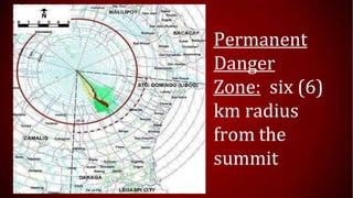 Permanent
Danger
Zone: six (6)
km radius
from the
summit
 