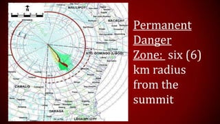 Permanent
Danger
Zone: six (6)
km radius
from the
summit
 